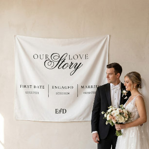 Ons liefdesverhaal Stoffen bruiloft Wandkleed
