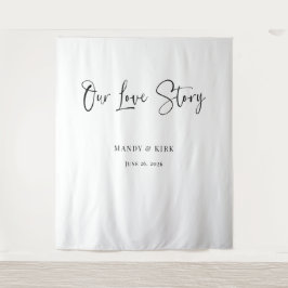 ons liefdesverhaal Trouwachtergrond  Wandkleed