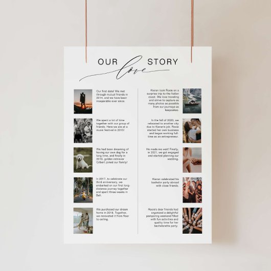 Ons liefdesverhaal trouwteken met foto's poster