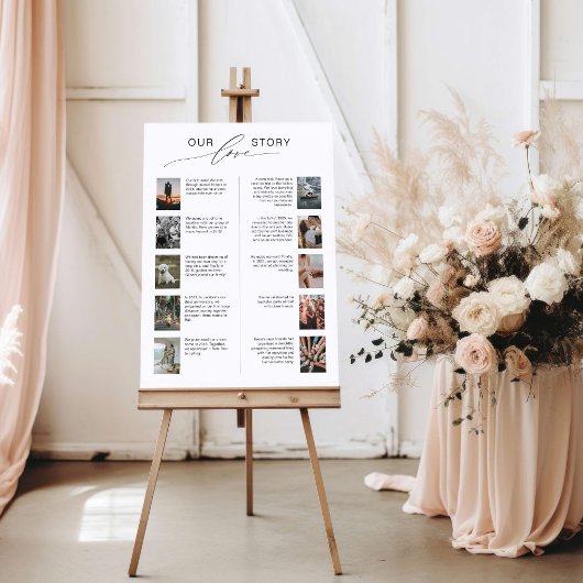 Ons liefdesverhaal trouwteken met foto's poster