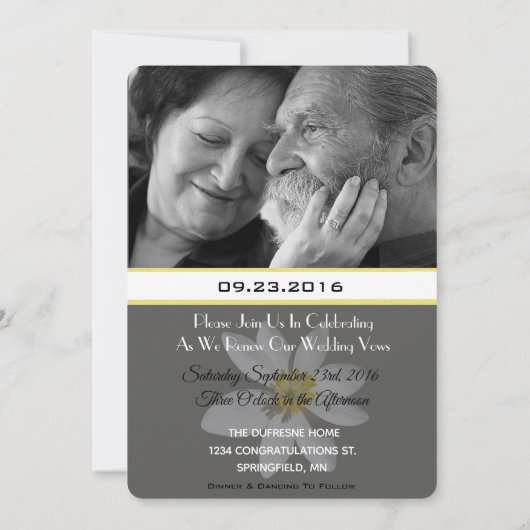 "Ons liefdesverhaal" Wedding Vow Renewal Uitnodigi Kaart (Achterkant)