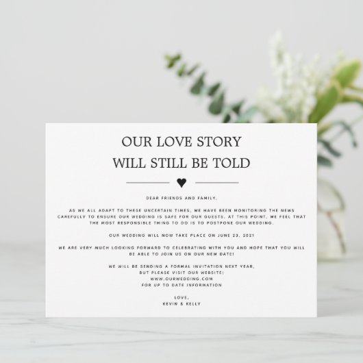 Ons liefdesverhaal zal nog steeds worden verteld V Kaart (Staand voorkant)