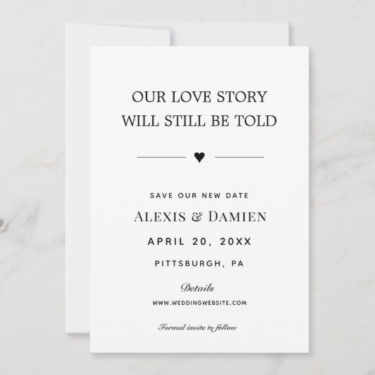 Ons liefdesverhaal zal nog steeds worden verteld V Kaart (Voorkant)