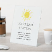 Ons Little Sunshine Birthday Ice Cream Station Reclamebord Met Voetstuk (Insitu)