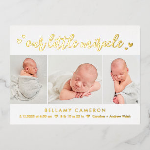 Ons Mirakel Folie Baby Birth Announounding Briefka Feestdagen Briefkaart