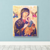 Ons Moeder van het Persoonlijke Pictogram van de H Canvas Afdruk (Insitu (Houten vloer))