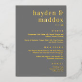 Ons Moment ECHTE FOLIE Modern Wedding Menu Kaart (Voorkant)