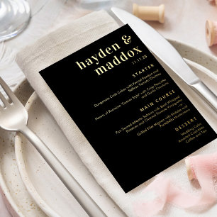 Ons Moment ECHTE FOLIE Modern Wedding Menu Kaart
