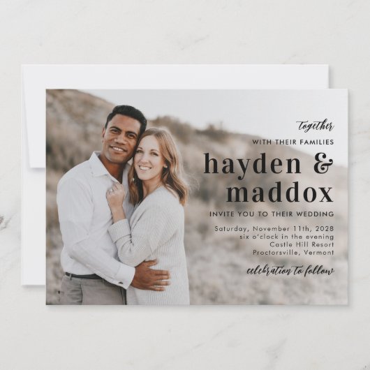 Ons Moment Eenvoudige Elegante Uitnodiging van het (Voorkant)