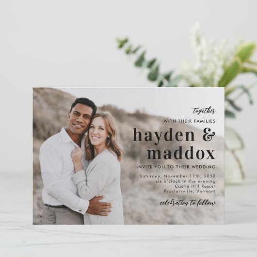 Ons Moment Eenvoudige Elegante Uitnodiging van het (Staand voorkant)