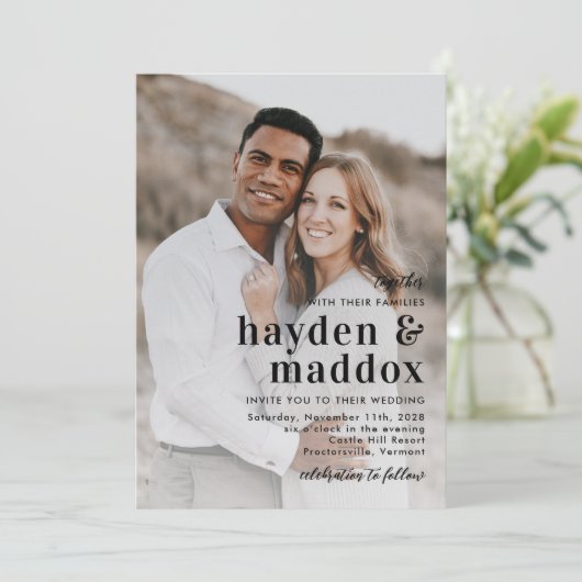 Ons Moment Eenvoudige Elegante Uitnodiging van het (Staand voorkant)