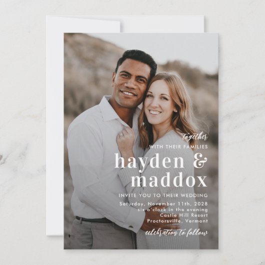 Ons Moment Eenvoudige Elegante Uitnodiging van het (Voorkant)