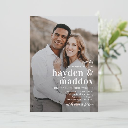 Ons Moment Eenvoudige Elegante Uitnodiging van het (Staand voorkant)