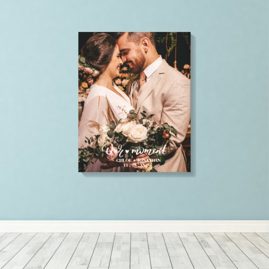 Ons moment | Rustige Passen getrouwd Aangepaste br Canvas Afdruk (Insitu (Houten vloer))