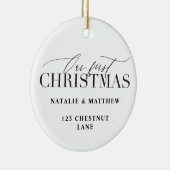 Ons nieuw huis van eerste Kerstmis of onlangs wed Keramisch Ornament (Rechts)