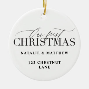 Ons nieuw huis van eerste Kerstmis of onlangs wed Keramisch Ornament