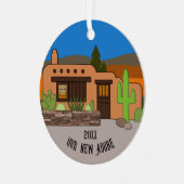 Ons nieuwe Adobe-jaar Persoonlijke naamgeving Metalen Ornament (Voorkant links)