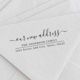 Ons nieuwe adres Bewegende Aankondiging van de Ter Zelfinktende Stempel