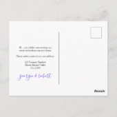 Ons nieuwe adres Bloemplanter Bewegende aankondigi Briefkaart (Achterkant)