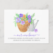 Ons nieuwe adres Bloemplanter Bewegende aankondigi Briefkaart (Voorkant)