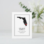 Ons nieuwe adres in FL | Markeer je stad W/hart Briefkaart (Staand voorkant)