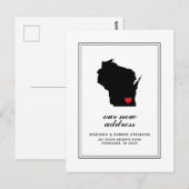 Ons Nieuwe Adres in WI | Markeer je stad W/hart Briefkaart (Voorkant / Achterkant)