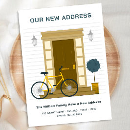 Ons nieuwe adres L New Home Living Weve verhuisd Aankondiging