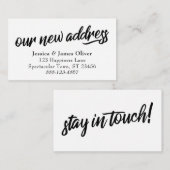 "Ons nieuwe adres" Minimale typografische insteekk Informatiekaartje (Voorkant / Achterkant)