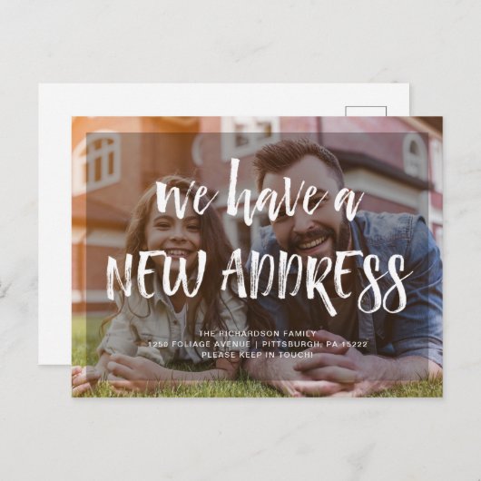 Ons nieuwe adres | Moderne aankondiging van fotobe (Voorkant / Achterkant)