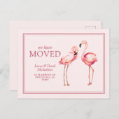 Ons nieuwe adres | roze vlammen briefkaart (Voorkant / Achterkant)