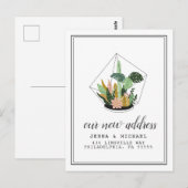 Ons nieuwe adres | Succulent Terrarium Briefkaart (Voorkant / Achterkant)