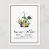 Ons nieuwe adres | Succulent Terrarium Briefkaart (Voorkant)