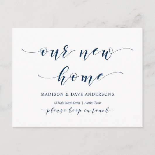 Ons nieuwe adres, Verplaatsende Aankondiging Briefkaart (Voorkant)