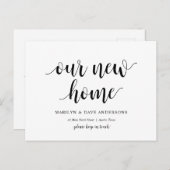 Ons nieuwe adres, Verplaatsende Aankondiging Briefkaart (Voorkant / Achterkant)