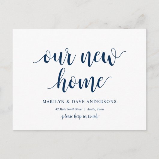 Ons nieuwe adres, Verplaatsende Aankondiging Briefkaart (Voorkant)
