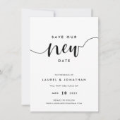 Ons Nieuwe Datum Bewaren Huwelijk Uitgesteld Save The Date (Voorkant)