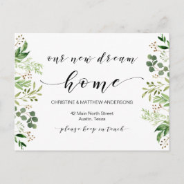 Ons nieuwe droomhuis, Greenery, Moving Announcemen Briefkaart