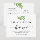 Ons nieuwe droomhuis, Greenery, Moving Announge Briefkaart (Voorkant / Achterkant)