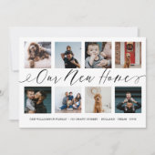 Ons nieuwe Home Elegant Script Photo Collage Movin Aankondiging (Voorkant)