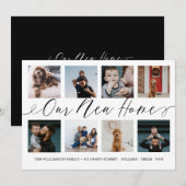 Ons nieuwe Home Elegant Script Photo Collage Movin Aankondiging (Voorkant / Achterkant)