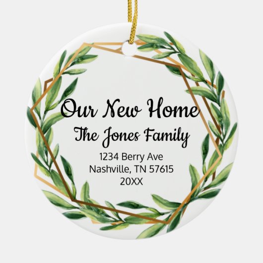 Ons nieuwe Home Floral Ornament Nieuwe Home Gift (Voorkant)