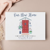 Ons nieuwe Home Red Waterverf Voorste Briefkaart