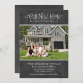 Ons nieuwe Home Rustic Black Chalkboard-fotostatio Aankondiging (Voorkant / Achterkant)