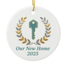 Ons nieuwe huis 2025 Key Wreath Ornament - persoon