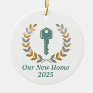 Ons nieuwe huis 2025 Key Wreath Ornament - persoon