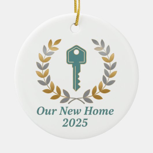 Ons nieuwe huis 2025 Key Wreath Ornament - persoon (Voorkant)