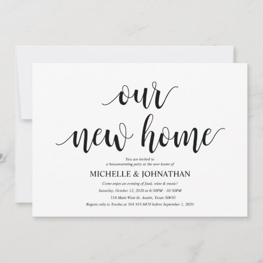Ons nieuwe huis, de uitnodigkaarten van de partij  kaart (Voorkant)