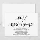 Ons nieuwe huis, de uitnodigkaarten van de partij  kaart (Voorkant / Achterkant)