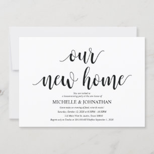 Ons nieuwe huis, de uitnodigkaarten van de partij  kaart