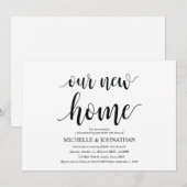 Ons nieuwe huis, de uitnodigkaarten van de partij  kaart (Voorkant / Achterkant)